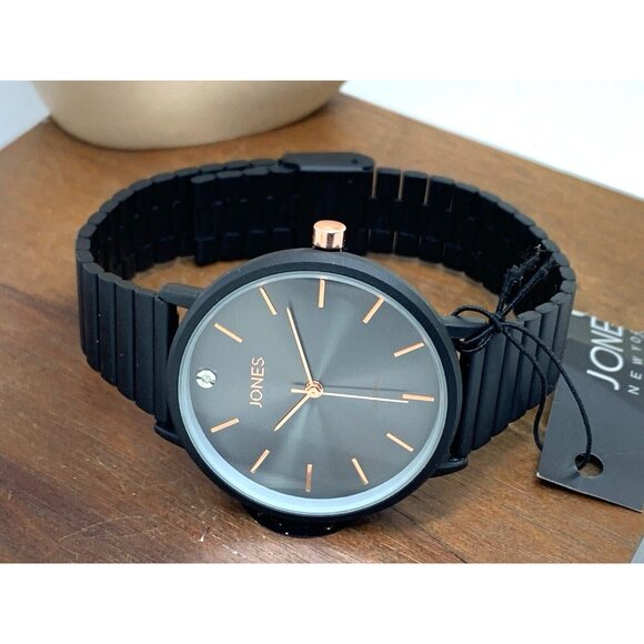 Jones Women's Watch 13944B-42-G02 Quartz Diamond Black Steel Rubber Band… - Picture 8 of 14